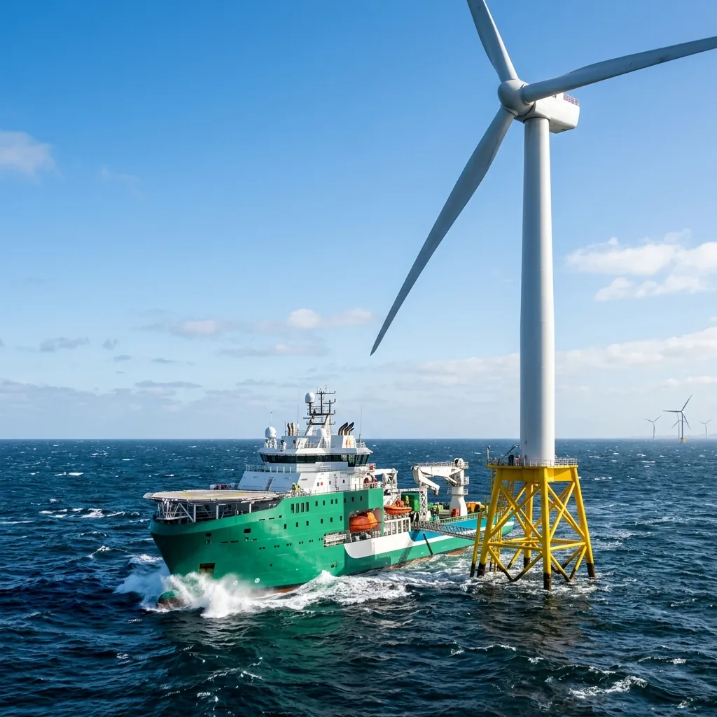 Offshore wind service vessel managed with RadiantFleet offshore crew management software